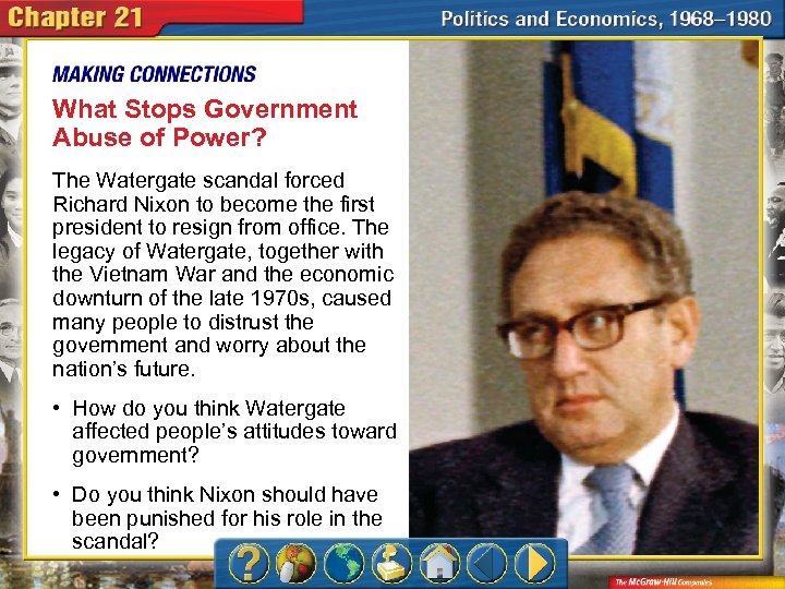 Chapter Introduction Section 1 The Nixon Administration Section