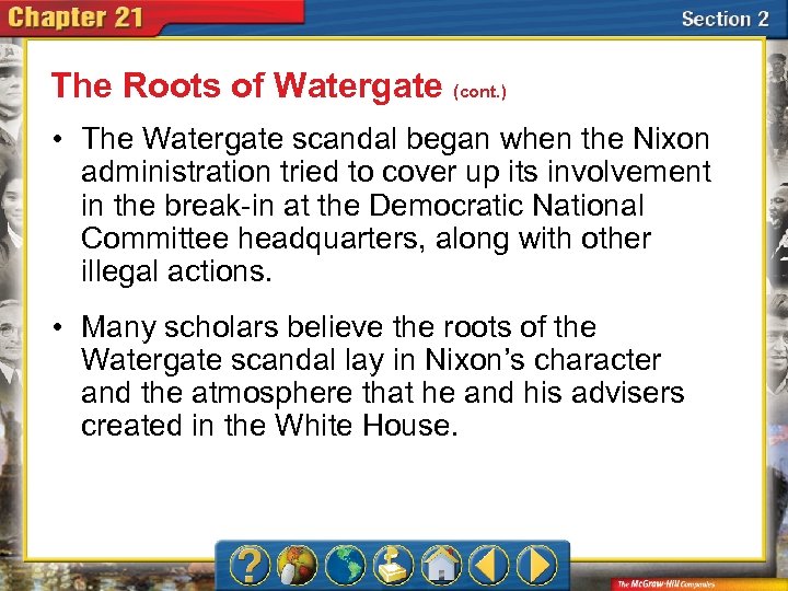 Chapter Introduction Section 1 The Nixon Administration Section