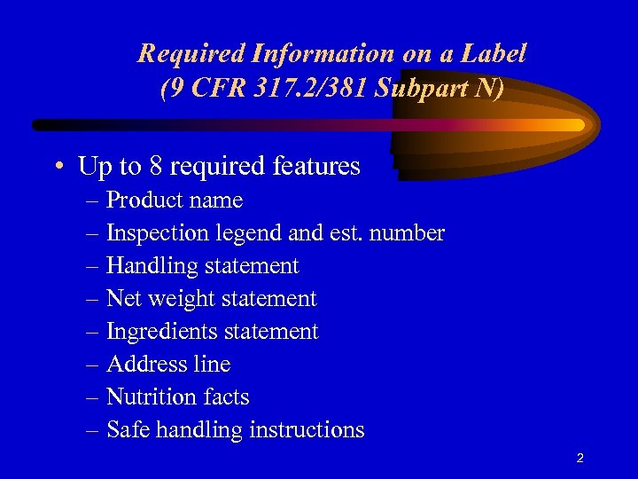 USDA Food Safety and Inspection Service Labeling of