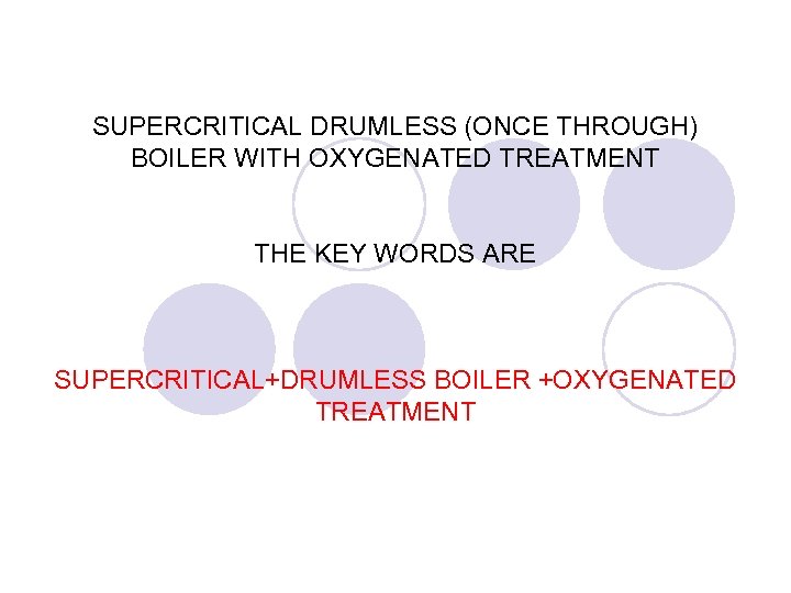 WATER CHEMISTRY ASPECTS FOR SUPERCRITICAL UNIT V Chandrasekharan