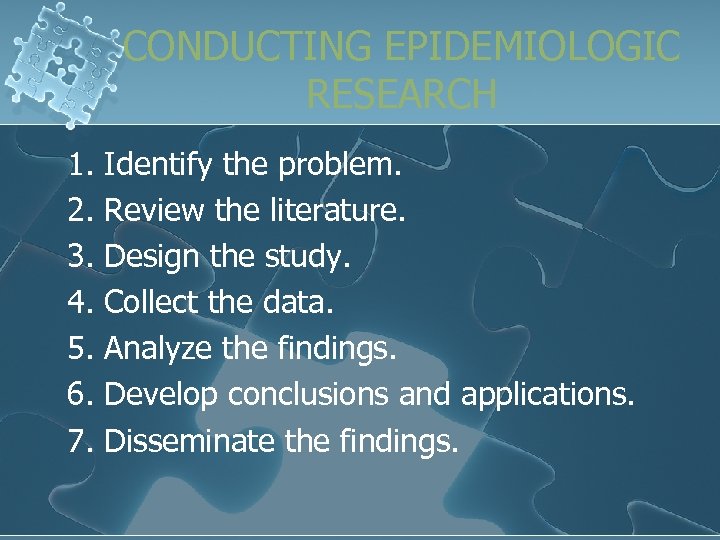 Epidemiologic and Research Applications Epidemiology Demography