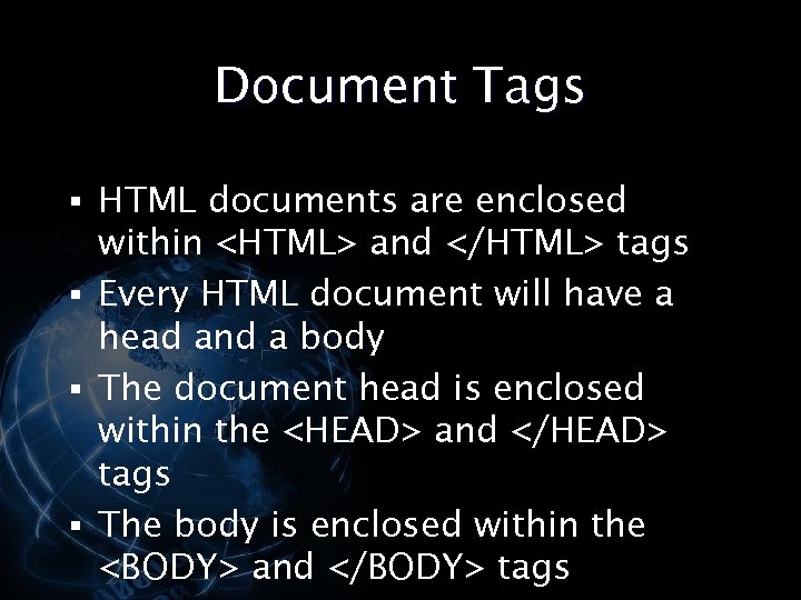 The Overview An introduction to