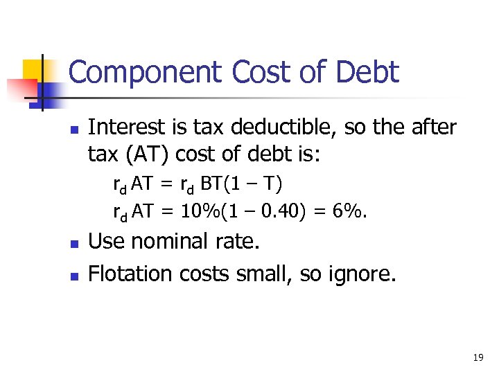CHAPTER 9 Cost of Capital 1 Topics