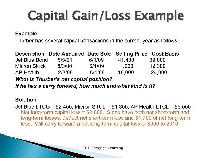 Chapter 8 Capital Gains and Losses Tax