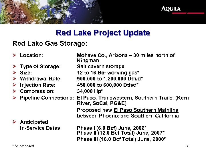Red Lake Gas Storage Project Update ACC