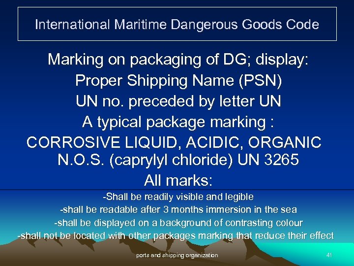 International Maritime Dangerous Goods Code History of IMDG