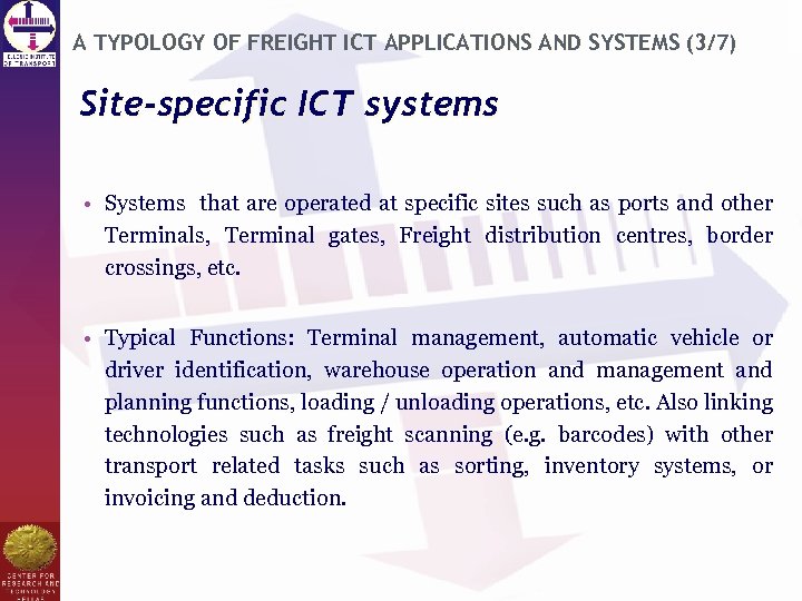 An overview of ITS for freight and logistics