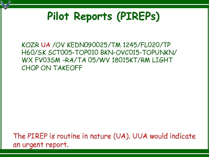 ATC Weather Briefing Provided by Fort Rucker Weather