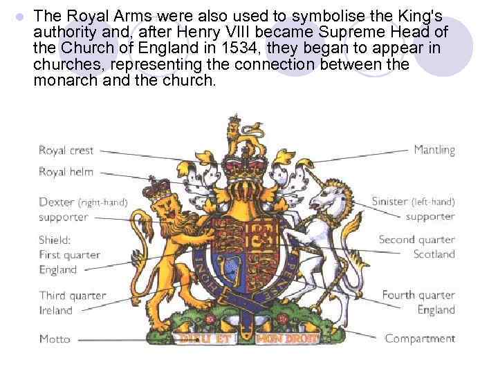 BRITISH COAT OF ARMS The main element