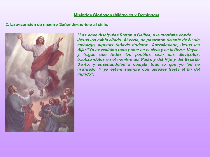 MISTERIOS DEL SANTO ROSARIO La palabra Rosario