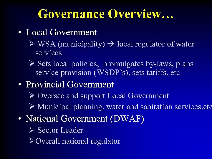 Water Quality Management Assisting Local Government by Leveraging