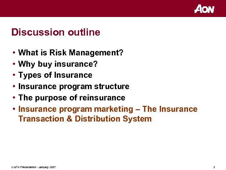 Energy Insurance and Risk Management The insurance transaction