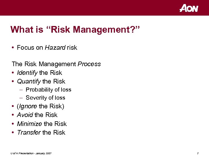 Energy Insurance and Risk Management The insurance transaction