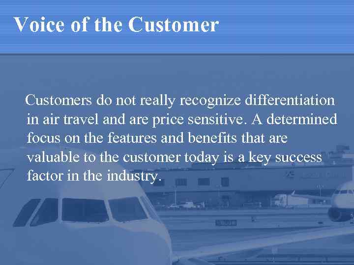 Key success Factors for the US Airline industry