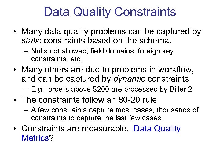 Data Quality and Data Cleaning An Overview Theodore