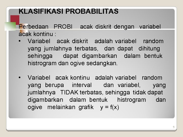 Probabilitas dan Teori Keputusan KonsepKonsep Dasar Probabilitas