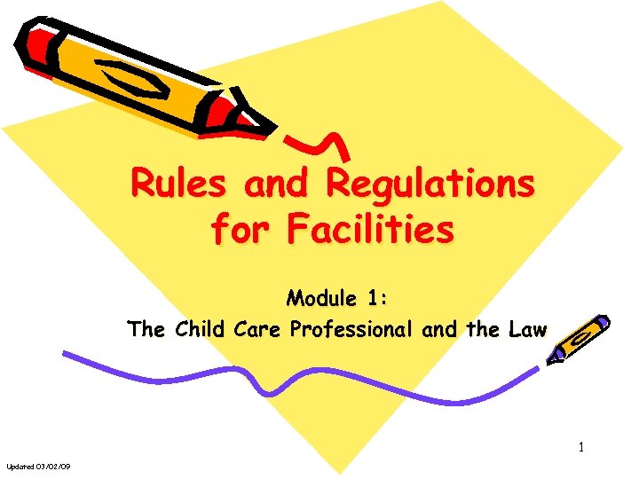 Rules and Regulations for Facilities Module 1 The