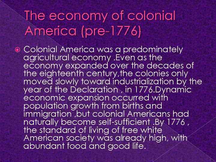 A history of the US economy From Colonial