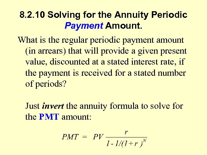 Chapter 8 Present Value Mathematics for Real Estate