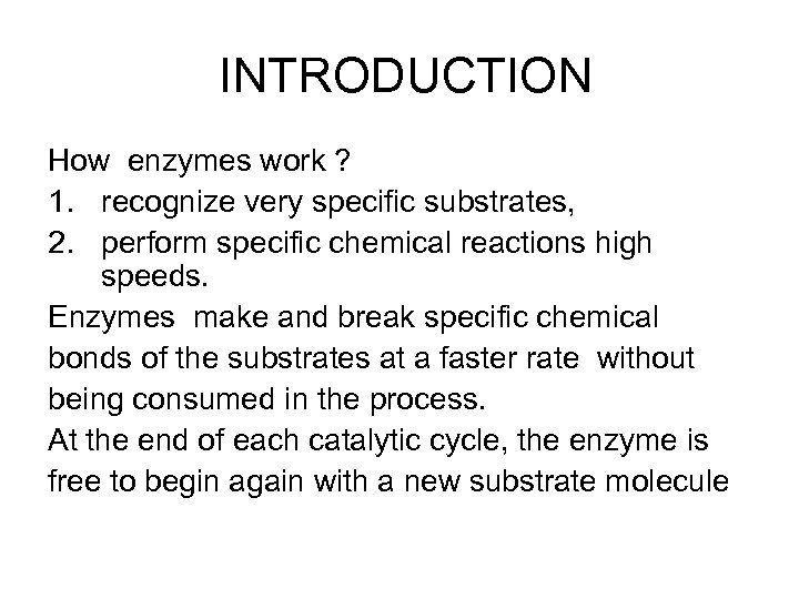 CONTENTS 1 Introduction 2 Classification of enzymes 3