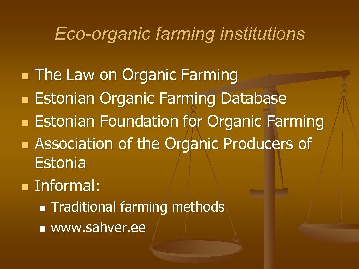 farming in Estonia institutions supply environmental public