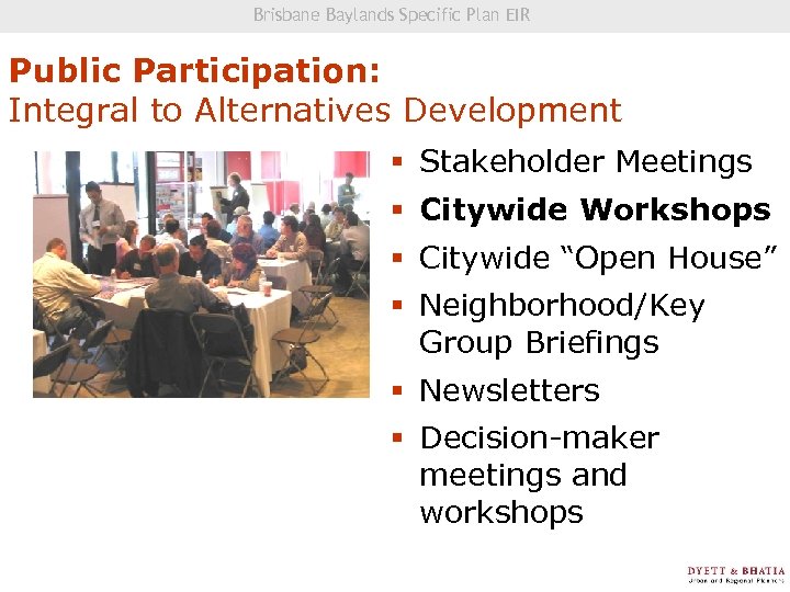 Brisbane Baylands Specific Plan EIR Community Visioning