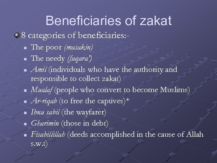 Zakat in Business MGA 1023 PRINCIPLES OF BUSINESS