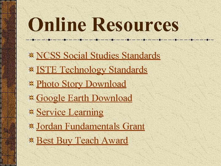 National Council of Social Studies — 2007 Presented