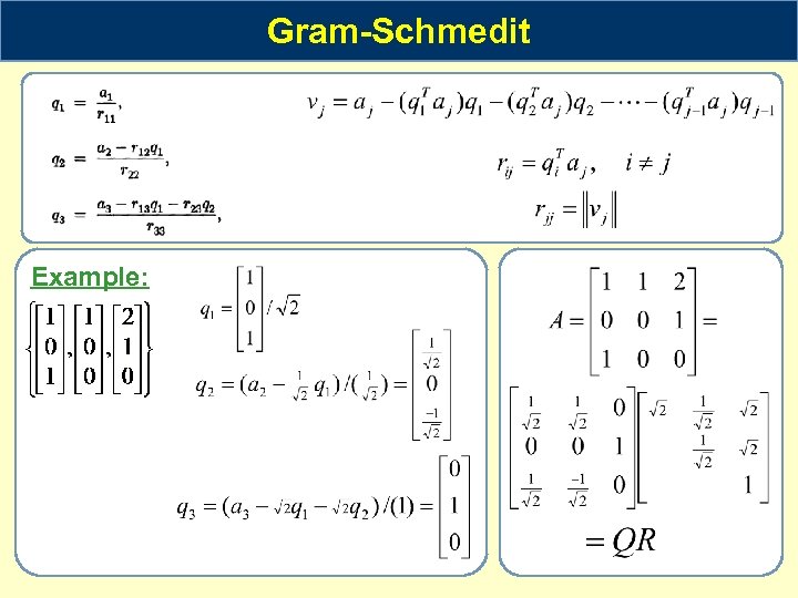 Householder Transformations Example DEF is called Householder matrix