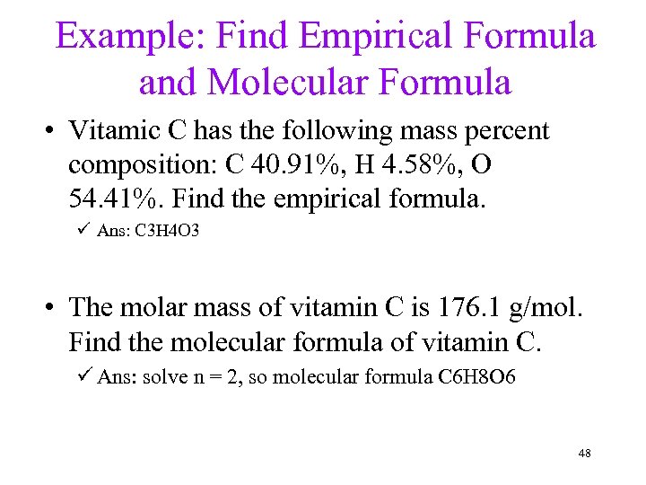 How To Find Empirical Formula From Percent Composition And Molar Mass