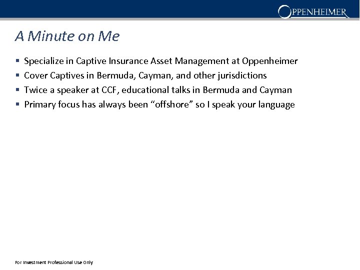 Investing for Captive Insurance Companies 101 From