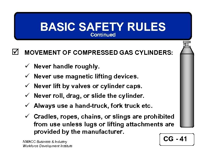 COMPRESSED GAS SAFETY CORPORATE SAFETY TRAINING OSHA 29