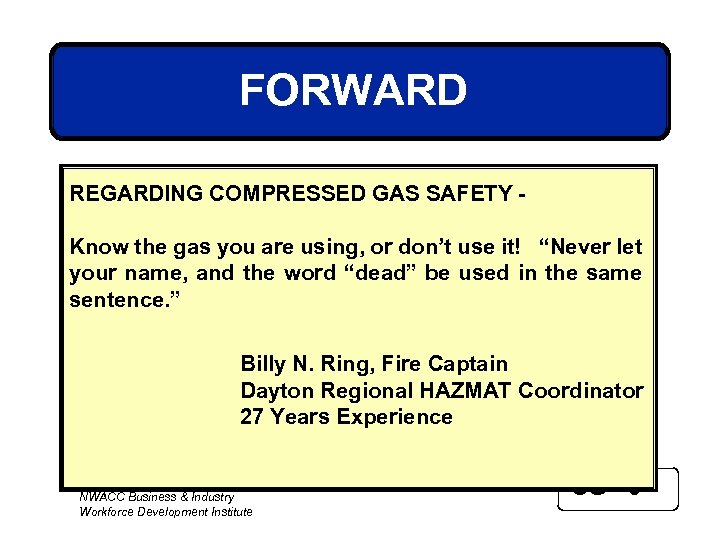 COMPRESSED GAS SAFETY CORPORATE SAFETY TRAINING OSHA 29