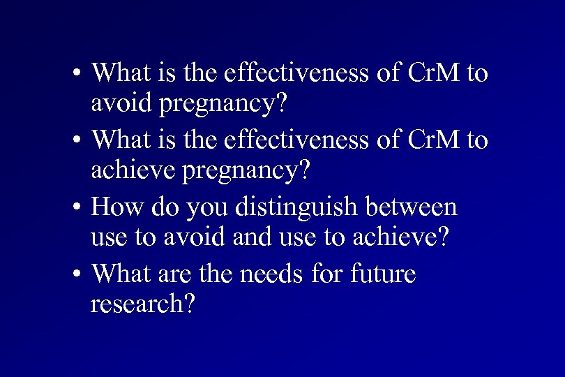Effectiveness of the CREIGHTON MODEL System to Avoid