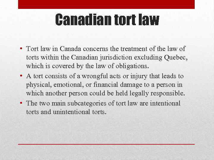 Law of Canada The Canadian