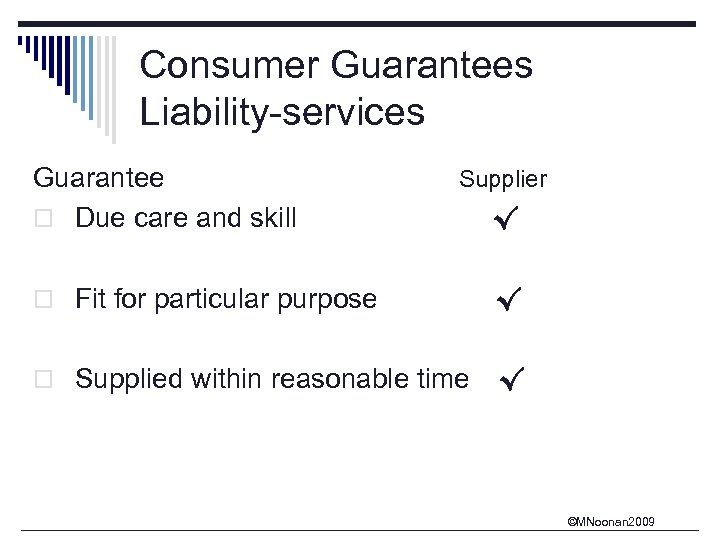 Liability for Goods and Services to consumersACL Module