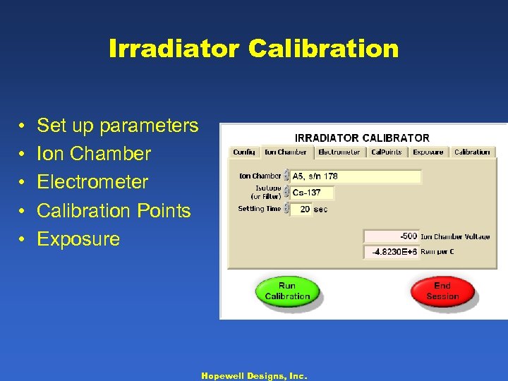 Hopewell Designs Inc Calibration of Radiation Instruments Overview