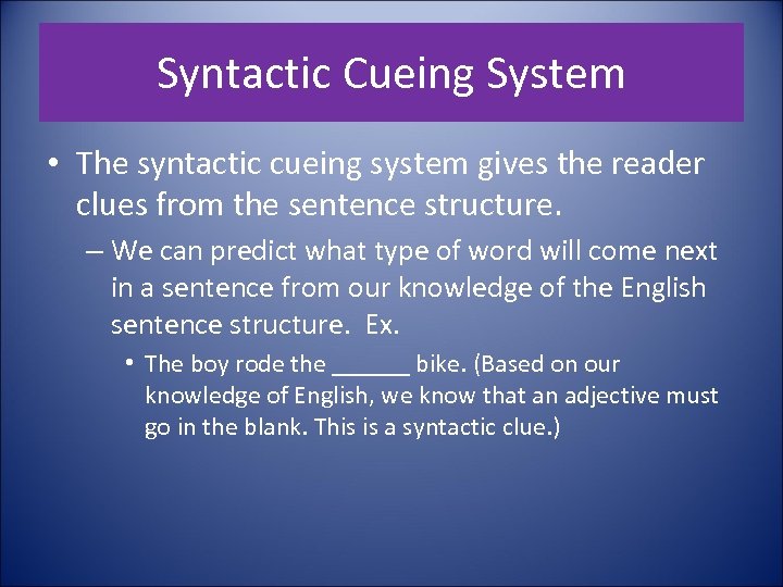 The Four Cueing Systems Semantic Graphophonic Syntactic Pragmatic