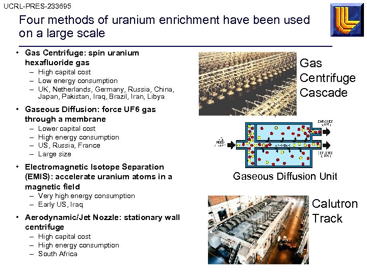 The Production of Fissile Materials for Nuclear Weapons