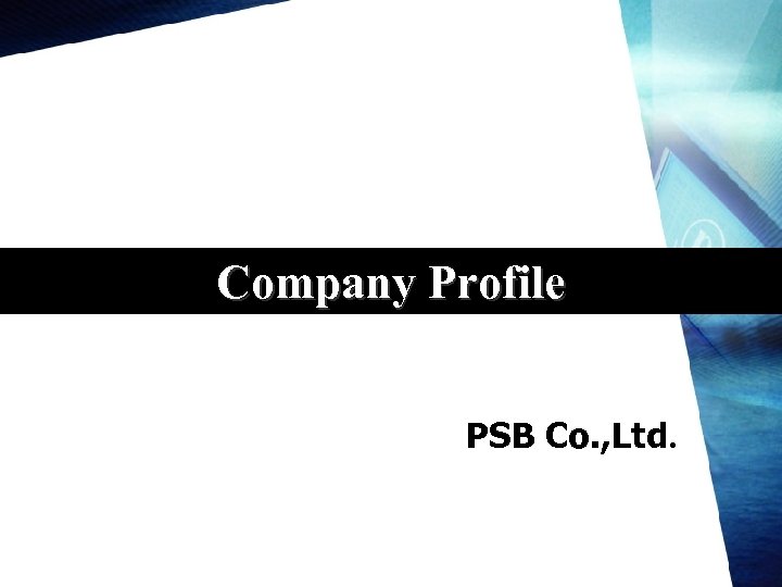 Company Profile PSB Co Ltd Contents