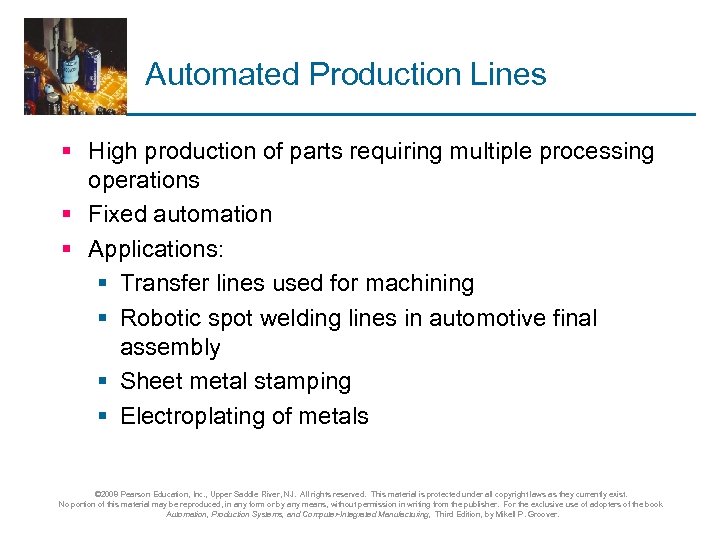 Automated Production Lines Sections 1 Fundamentals of Automated