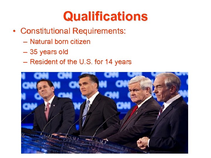The Presidency What are the qualifications required to