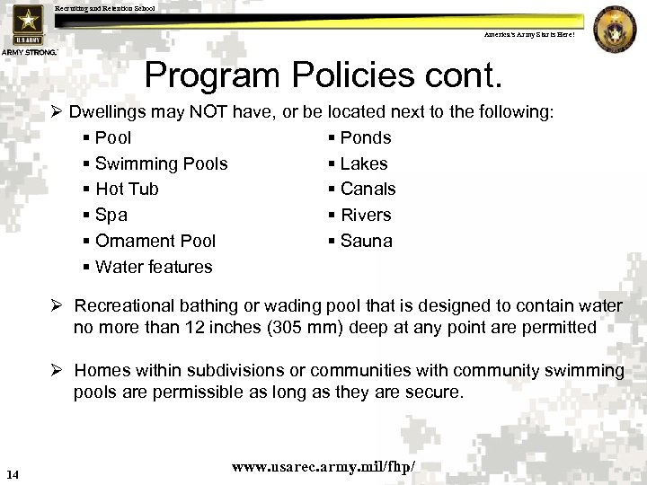 Recruiting and Retention School America s Army Starts Here