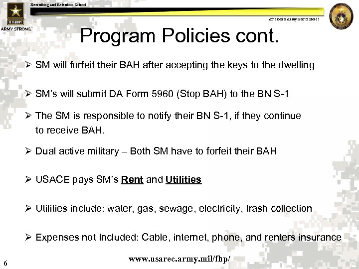 Recruiting and Retention School America s Army Starts Here