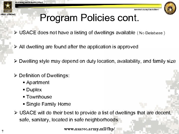 Recruiting and Retention School America s Army Starts Here