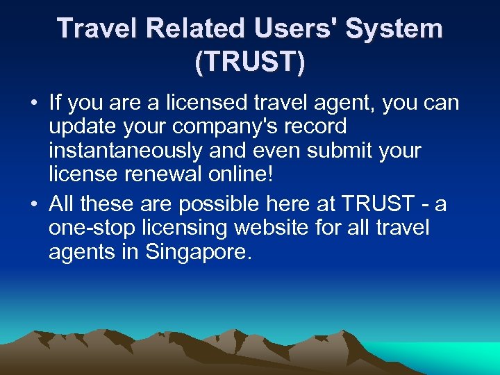 Establishment of a Travel Agency What is