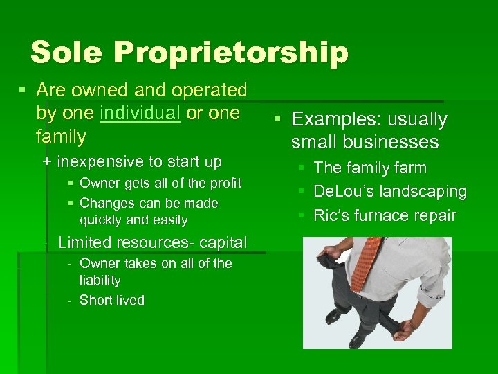 The Business Firm — Sole Proprietorship Partnership Corporation