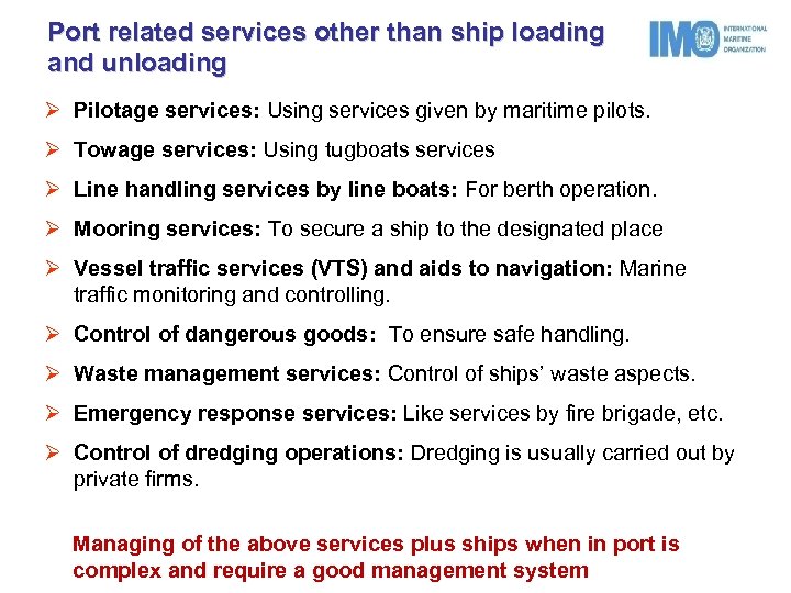 Module 5 ShipPort Interface and Energy Efficiency IMO