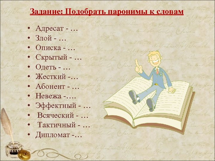 Синонимы Антонимы Омонимы Паронимы Урок обобщения знаний в