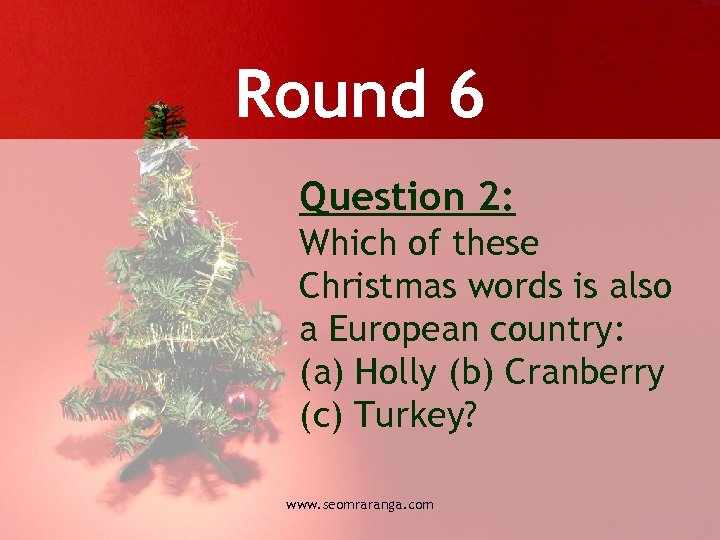 Christmas Table Quiz Round 1 Question 1